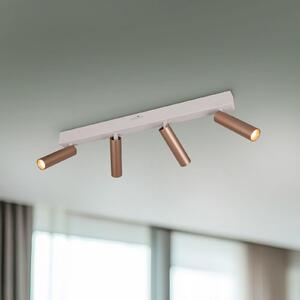 Trio Lighting LED stropni reflektor Ambala, dolžina 65 cm, siva/rjava, 4-krilna., zatemnjen, Rjava / rjasta, Dnevna soba / jedilnica, Kovina, Sodobni