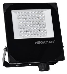 MEGAMAN LED zunanji reflektor Hugo, 50 W, 3000 K, IP66, Črna, Aluminij