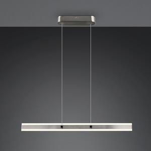Trio Lighting LED viseča svetilka Arcola, nikljevo barva, dolžina 115 cm CCT 2-flg., zatemnjen, Kovinska, Dnevna soba / jedilnica, Kovina, Sodobni