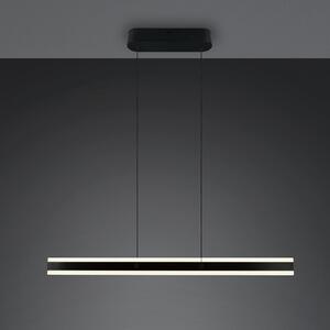 Trio Lighting LED viseča svetilka Arcola, črna, dolžina 115 cm, CCT, 2-svetilna., zatemnjen, Črna, Dnevna soba / jedilnica, Kovina, Sodobni