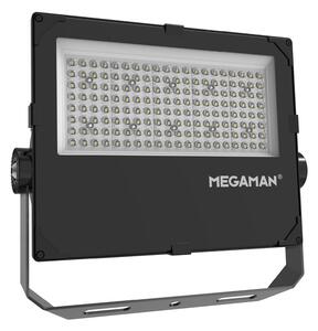 MEGAMAN LED zunanji reflektor Hugo, 90 W, 3000 K, IP66, Črna, Aluminij