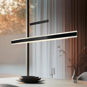 Trio Lighting LED viseča svetilka Arcola črna, dolžina 152 cm, dotikni dimmer, CCT, zatemnjen, Črna, Dnevna soba / jedilnica, Kovina, Sodobni