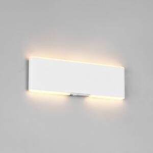 Trio Lighting LED-akumulatorska stenska svetilka Conchita, širina 22 cm, bela, kovina, CCT, zatemnjen, Bela, Dnevna soba / jedilnica, Kovina, Sodobni