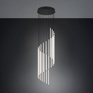 Trio Lighting LED viseča svetilka Baxter, črna, Ø 37 cm, kovina, CCT z možnostjo zatemnitve, zatemnjen, Črna, Dnevna soba / jedilnica, Kovina, Sodobni