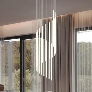 Trio Lighting LED viseča svetilka Baxter, svetlo siva, Ø 37 cm, kovina CCT z možnostjo, zatemnjen, Siva, Dnevna soba / jedilnica, Kovina, Sodobni