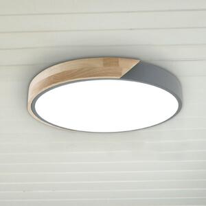 Näve LED stropna svetilka Borneo, hrast, kovina, CCT, daljinski upravljalnik, zatemnjen, Les, Dnevna soba / jedilnica, Les, Sodobni