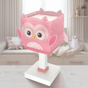 Dalber Otroška namizna svetilka Little Pink Owl, G4, širina 14 cm, Roza / rosé, Otroška soba, Plastika