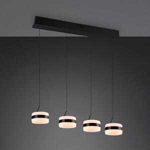 Trio Lighting LED obesna svetilka Dios, črna, dolžina 85 cm, CCT, 4-svetilna., zatemnjen, Črna, Dnevna soba / jedilnica, Kovina, Sodobni