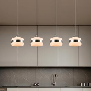 Trio Lighting LED obesna svetilka Dios, nikljeva barva, dolžina 85 cm, CCT, 4-svetilna., zatemnjen, Kovinska, Dnevna soba / jedilnica, Kovina, Sodobni