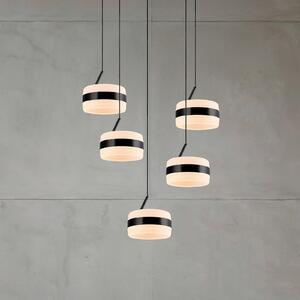 Trio Lighting LED viseča svetilka Dios, črna, Ø 45 cm, CCT, 5-svetilna., zatemnjen, Črna, Dnevna soba / jedilnica, Kovina, Sodobni