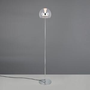 Trio Lighting LED stoječa svetilka Flynt, višina 130 cm, krom barva, kovina, CCT, zatemnjen, Kovinska, Dnevna soba / jedilnica, Kovina, Sodobni