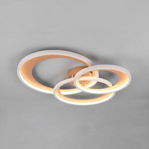 Trio Lighting LED stropna svetilka Granada, rjava, dolžina 71 cm, kovina, CCT, zatemnjen, Rjava / rjasta, Dnevna soba / jedilnica, Kovina, Sodobni