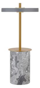 UMAGE Akumulatorska svetilka Asteria MOVE MINI, marmorno siva/medenina IP44, zatemnjen, Zlata / medeninasta, Dnevna soba / jedilnica, Marmor, Dizajn