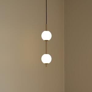 UMAGE LED viseča svetilka Audrey, barva medenine, 2-svetilna Ø 12 cm, zatemnjen, Zlata / medeninasta, Dnevna soba / jedilnica, Kovina, Dizajn, Globus