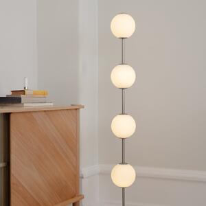 UMAGE LED-stoječa svetilka Audrey, jeklena barva, višina 128 cm, 4-flg., zatemnjen, Kovinska, Dnevna soba / jedilnica, Kovina, Dizajn, Globus