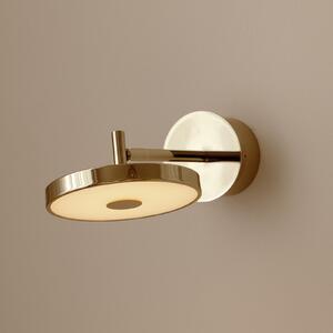 UMAGE LED stenska svetilka Asteria SHORT HW, polirano medenino, 28 cm, zatemnjen, Zlata / medeninasta, Dnevna soba / jedilnica, Kovina, Dizajn, Stenska vtičnica spodaj