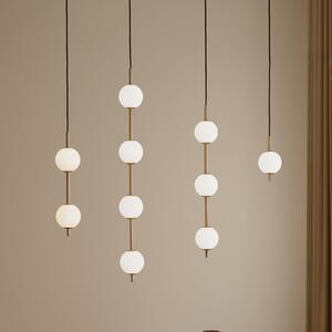 UMAGE LED obesna svetilka Audrey, barva medenine, 3-delna, Ø 12 cm, zatemnjen, Zlata / medeninasta, Dnevna soba / jedilnica, Kovina, Dizajn, Globus