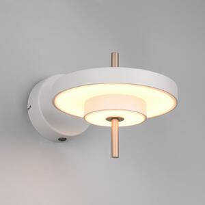 Trio Lighting LED stenska svetilka Keaton, svetlo siva, Ø 20 cm, kovina, CCT, zatemnjen, Siva, Dnevna soba / jedilnica, Kovina