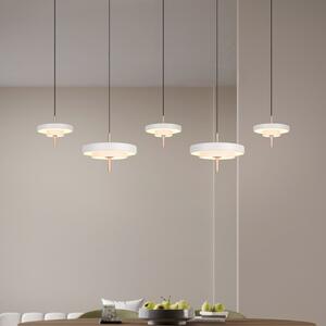 Trio Lighting LED viseča svetilka Keaton, svetlo siva, dolžina 140 cm, CCT, 5-svetilna., zatemnjen, Siva, Dnevna soba / jedilnica, Kovina
