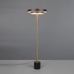 Trio Lighting LED stoječa svetilka Keaton, črna/zlata, višina 138 cm, CCT, zatemnjen, Črna, Dnevna soba / jedilnica, Kovina