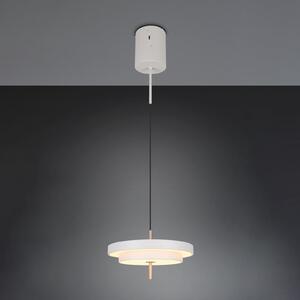 Trio Lighting LED viseča svetilka Keaton, svetlo siva, Ø 40 cm, kovina, CCT, zatemnjen, Siva, Dnevna soba / jedilnica, Kovina