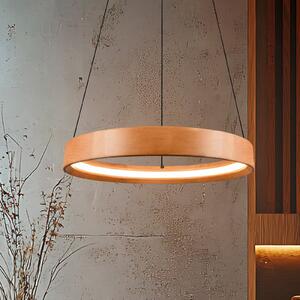 Trio Lighting LED viseča svetilka Lynwood, Ø 50 cm, barva lesa, les, z možnostjo zatemnitve, zatemnjen, Les, Dnevna soba / jedilnica, Les