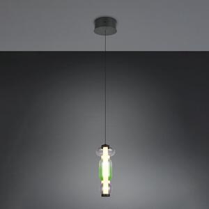 Trio Lighting LED viseča svetilka Minerva, Ø 15 cm, barvna, steklo, CCT, dimmer, zatemnjen, Večbarvna, Dnevna soba / jedilnica, Steklo