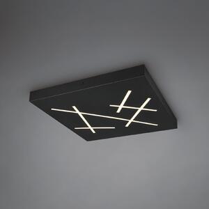 Trio Lighting LED stropna svetilka Snip, črna mat, dolžina 50 cm, kovina, CCT, zatemnjen, Črna, Dnevna soba / jedilnica, Kovina, Sodobni