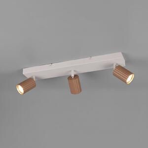 Trio Lighting Stropni žaromet Soka, rjava/siva, dolžina 50 cm, kovina, 3-krilni., zatemnjen, Rjava / rjasta, Dnevna soba / jedilnica, Kovina, Sodobni
