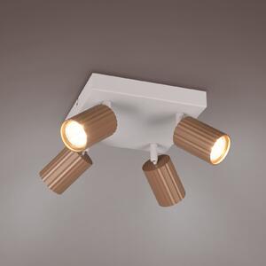 Trio Lighting Stropni žaromet Soka, rjava/siva, dolžina 20 cm, kovina, 4-krilni., zatemnjen, Rjava / rjasta, Dnevna soba / jedilnica, Kovina, Sodobni
