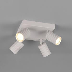 Trio Lighting Stropni žaromet Soka, svetlo siva, dolžina 20 cm, kovina, 4-krilni., zatemnjen, Siva, Dnevna soba / jedilnica, Kovina, Sodobni