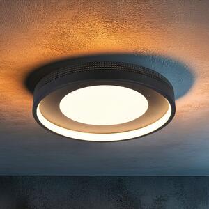 Trio Lighting LED stropna svetilka Solea, črna mat, Ø 40 cm, plastika, Črna, Dnevna soba / jedilnica, Plastika, Sodobni