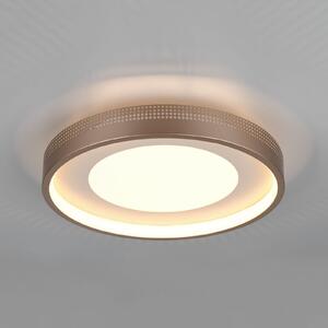 Trio Lighting LED stropna svetilka Solea, rjava, Ø 40 cm, plastika, Rjava / rjasta, Dnevna soba / jedilnica, Plastika, Sodobni