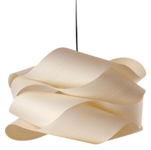 LZF LAMPS viseča svetilka Link, slonokoščena/nikljevo barva Ø 69 cm les, zatemnjen, Bež, Dnevna soba / jedilnica, Les, Dizajn