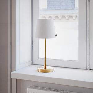 By Rydéns Namizna svetilka Lumi znamke Rydens, 49 cm, zlata/bela, tekstil, Zlata / medeninasta, Dnevna soba / jedilnica, Kovina