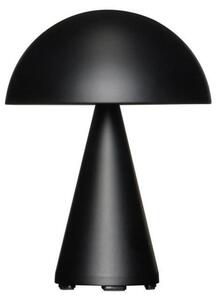 Hübsch HÜBSCH LED-akumulatorska namizna svetilka Mush, črna mat, višina 20 cm, zatemnjen, Črna, Kovina, Sodobni