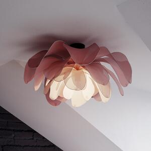 By Rydéns Rydens stropna svetilka Lou Lou, roza, Ø 80 cm, tekstil, zatemnjen, Roza / rosé, Hodnik, Tkanine / tekstil, Dizajn