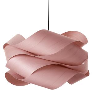 LZF LAMPS viseča svetilka Link, svetlo roza/nikljevo, Ø 69 cm, les, zatemnjen, Roza / rosé, Dnevna soba / jedilnica, Les, Dizajn