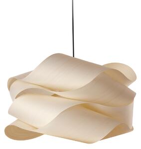 LZF LAMPS viseča svetilka Link, slonokoščena/nikljevo barva Ø 46 cm les, zatemnjen, Bež, Dnevna soba / jedilnica, Les, Dizajn