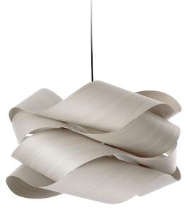 LZF LAMPS viseča svetilka Link, siva/nikljevo barva, Ø 46 cm, les, zatemnjen, Siva, Dnevna soba / jedilnica, Les, Dizajn