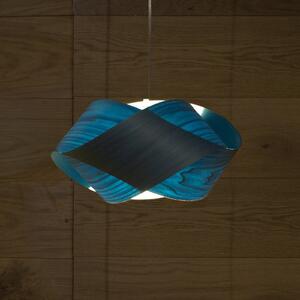 LZF LAMPS obesna svetilka Nut, modra/nikljevo barva, dolžina 42 cm, les, zatemnjen, Modra, Dnevna soba / jedilnica, Les, Dizajn