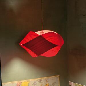LZF LAMPS obesna svetilka Nut, rdeča/nikljevo barva, dolžina 42 cm, les, zatemnjen, Rdeča, Dnevna soba / jedilnica, Les, Dizajn