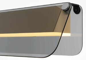 Maytoni LED stenska svetilka FLAT, siva/medenina, širina 30 cm, steklo/kovina, Zlata / medeninasta, Dnevna soba / jedilnica, Kovina, Sodobni, Stenska kotna
