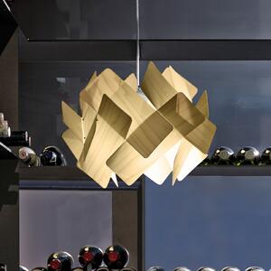 LZF LAMPS viseča svetilka Escape, slonokoščena/nikljevo barva Ø 30 cm les, zatemnjen, Bež, Dnevna soba / jedilnica, Les, Dizajn