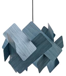 LZF LAMPS viseča svetilka Escape, modra/nikljevo barva, Ø 30 cm, les, zatemnjen, Modra, Dnevna soba / jedilnica, Les, Dizajn