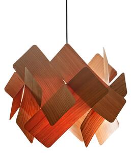 LZF LAMPS viseča svetilka Escape, češnjev les/nikljevo barva, Ø 30 cm, zatemnjen, Les, Dnevna soba / jedilnica, Les, Dizajn