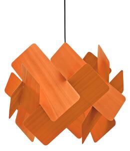 LZF LAMPS viseča svetilka Escape, oranžna/nikljevo barva, Ø 30 cm, les, zatemnjen, Oranžna, Dnevna soba / jedilnica, Les, Dizajn
