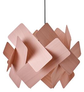 LZF LAMPS viseča svetilka Escape, svetlo roza/nikljevo, Ø 30 cm, les, zatemnjen, Roza / rosé, Dnevna soba / jedilnica, Les, Dizajn