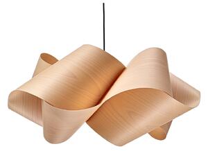 LZF LAMPS viseča svetilka Swirl, bukev/nikljevo barva, Ø 75 cm, les, zatemnjen, Les, Dnevna soba / jedilnica, Les, Dizajn