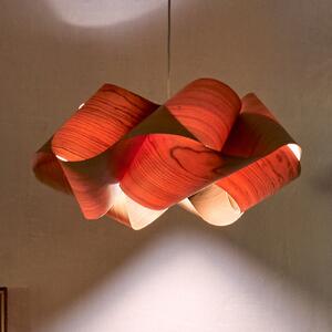 LZF LAMPS viseča svetilka Swirl, češnjev les/nikljevo barva, Ø 54 cm les, zatemnjen, Les, Dnevna soba / jedilnica, Les, Dizajn